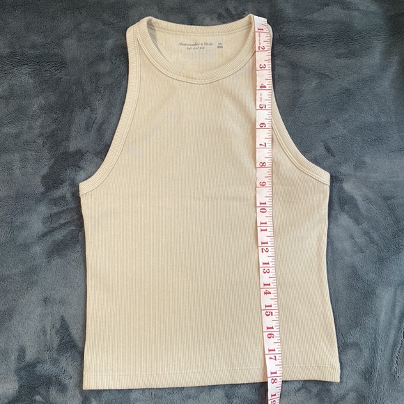 New Abercrombie and Fitch Ribbed Racerback Beige Tank Top Size XS - Picture 3 of 7